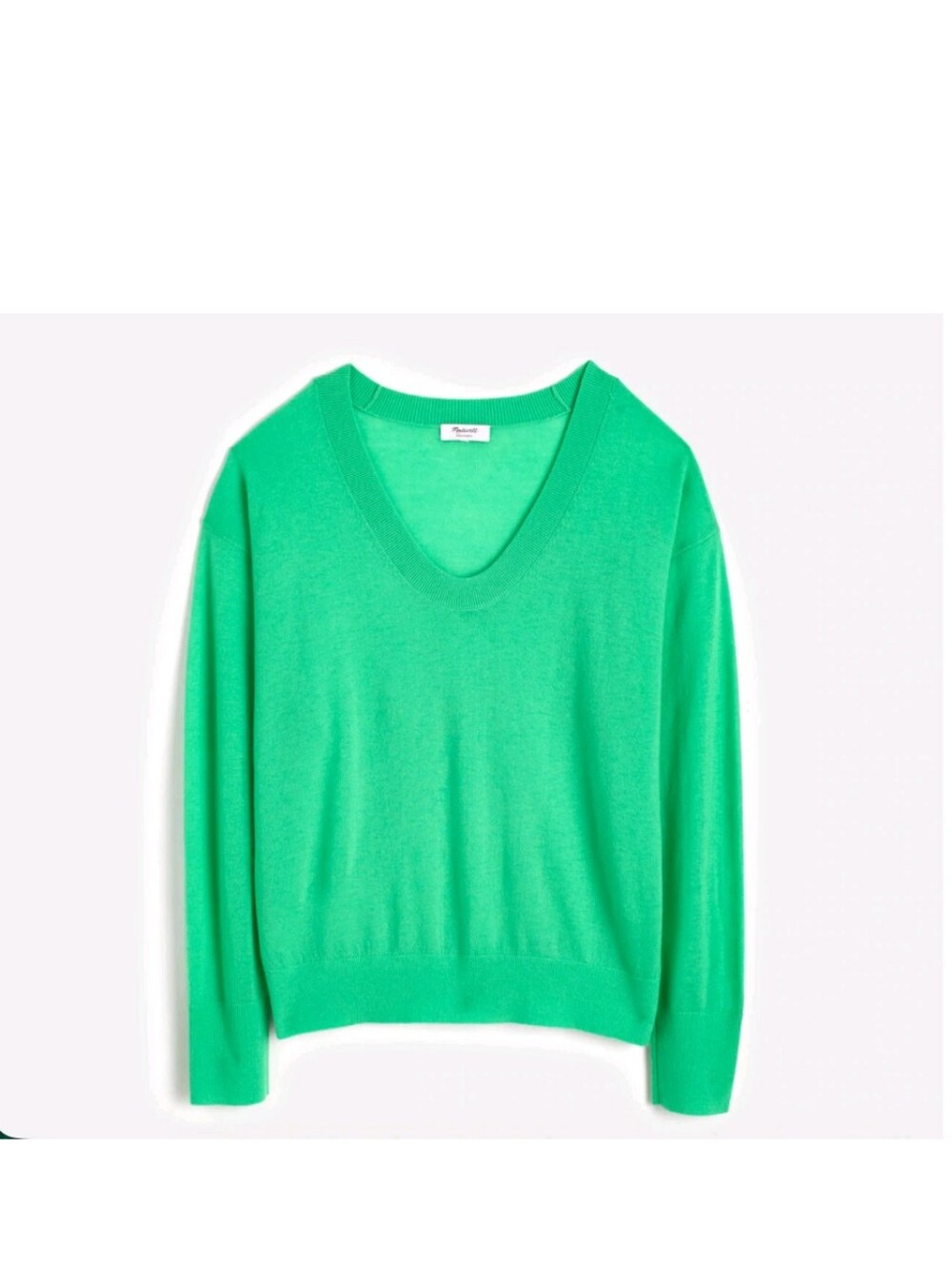 Madewell Cashmere U-Neck Pullover NV238 Size M NWT Green